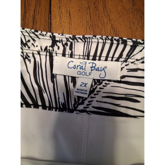 Coral Bay Golf Skort/Skirt Womans 2XL Black/White Pockets - Picture 3 of 10